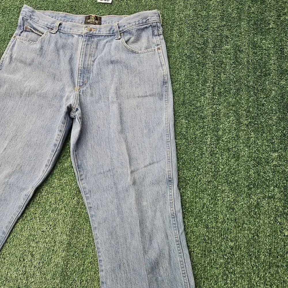 Red Head Jeans Mens 38 x 32 Light Wash Distressed Pockets Classic 100% Cotton
